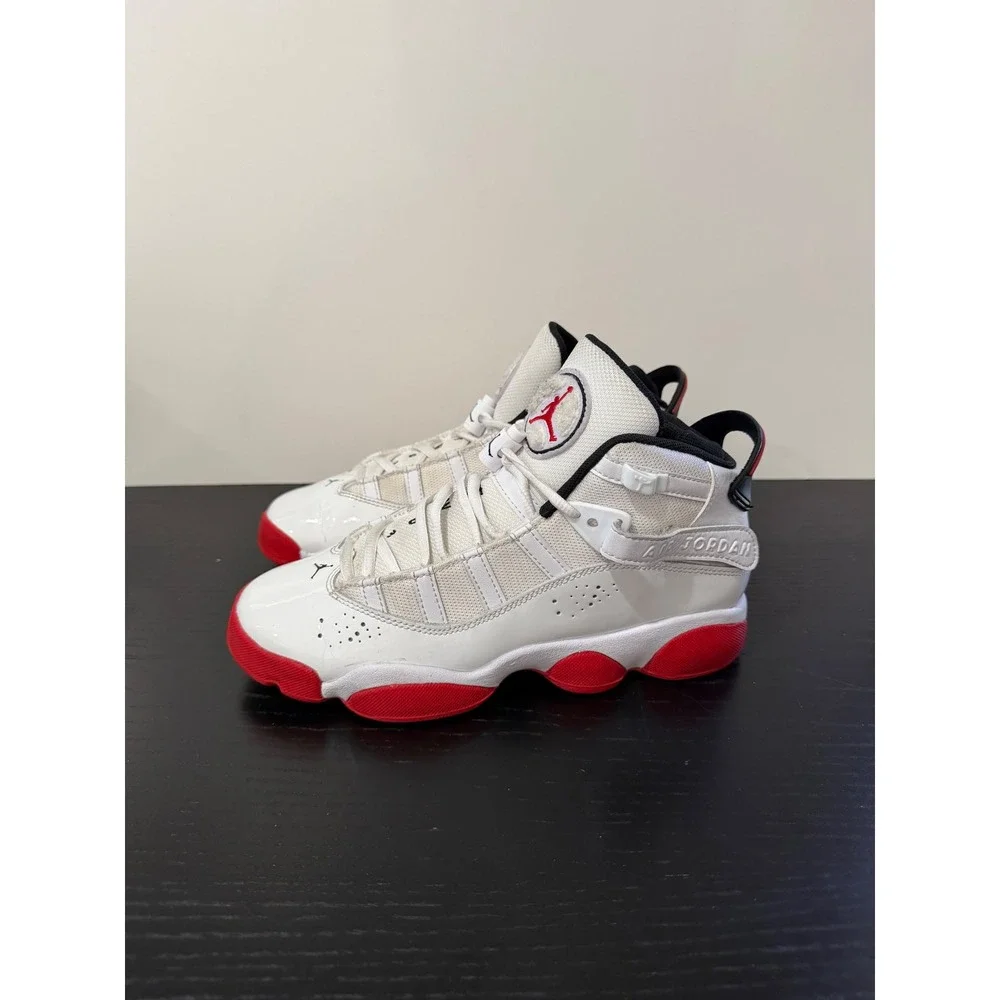 Jordan 6 Rings Youth Size 6Y White University Red Black Sneakers 323419-160